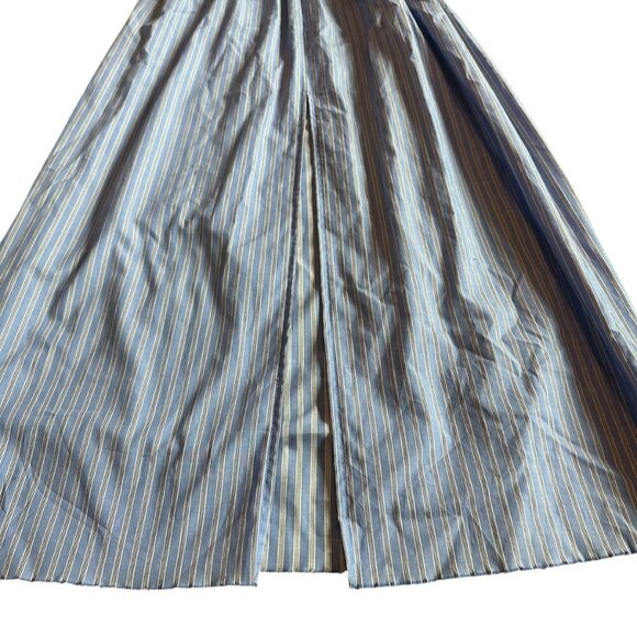 Loyd/Ford Blue White Stripe Midi Dress Strapless 100% Cotton Size Medium Women's - Picture 8 of 13
